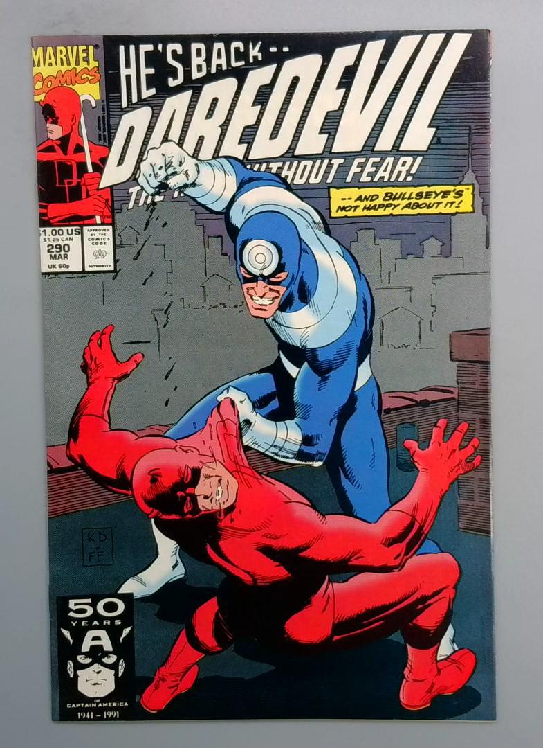 Daredevil #290 VF/NM Bullseye Marvel 1991 JR1