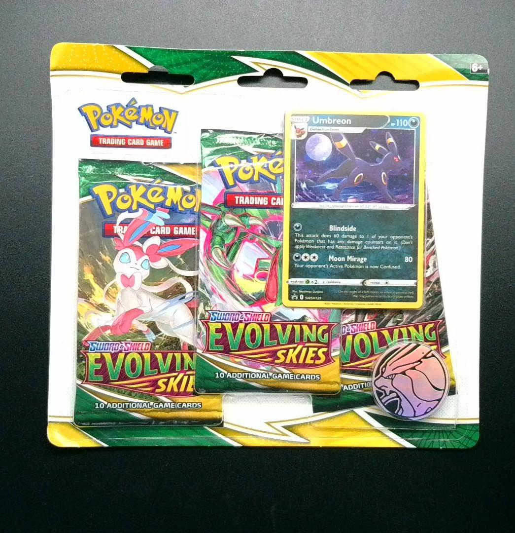 Pokemon Sword & Shield Evolving Skies - 3 Pack Blister Umbreon