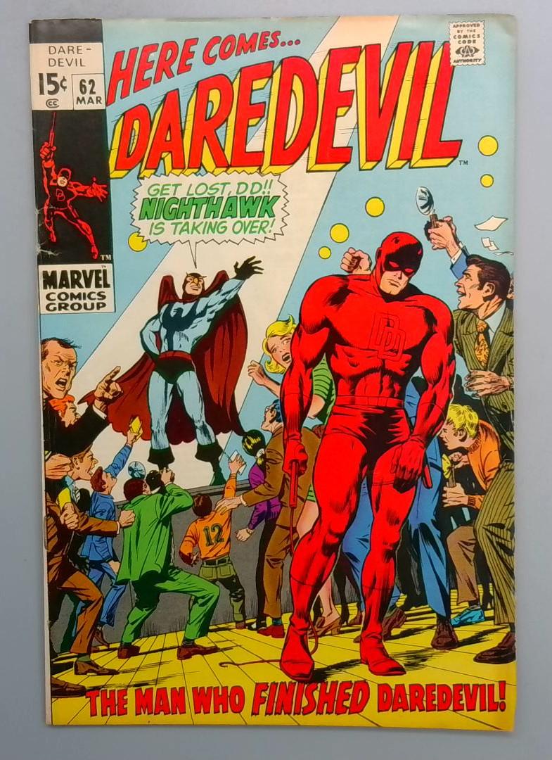 Daredevil #62 FN Nighthawk (Kyle Richmond) Marvel 1970 JR1