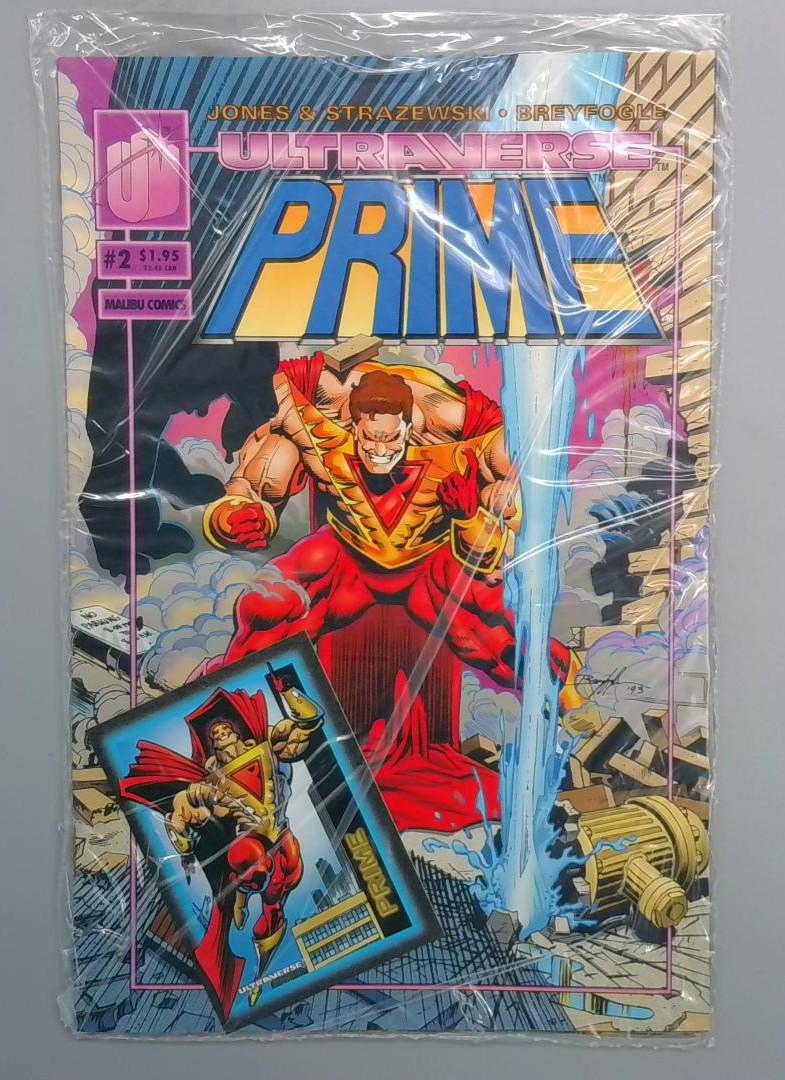 Prime #2, NM Bagged with Card Malibu Comics, 1992 JR1