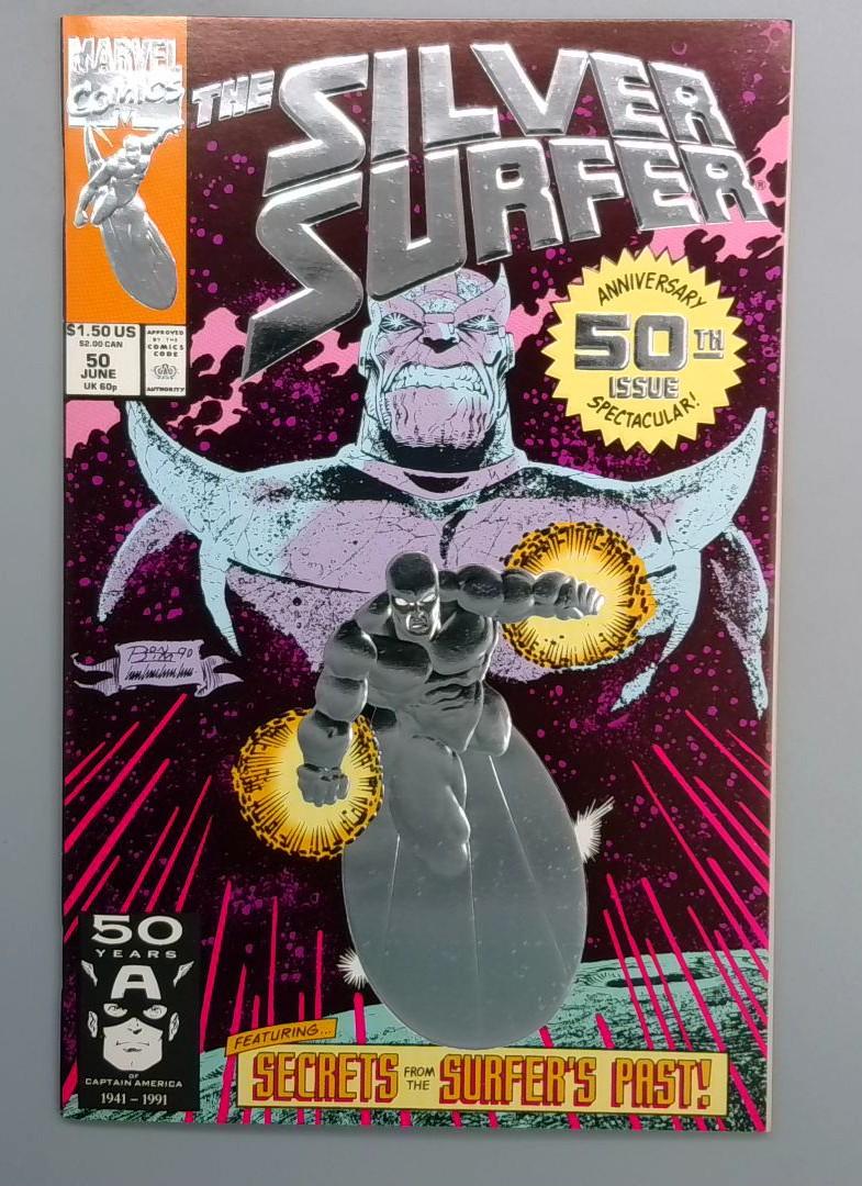 Silver Surfer #50 NM Embossed silver - Foil Cover Marvel 1991 JR1