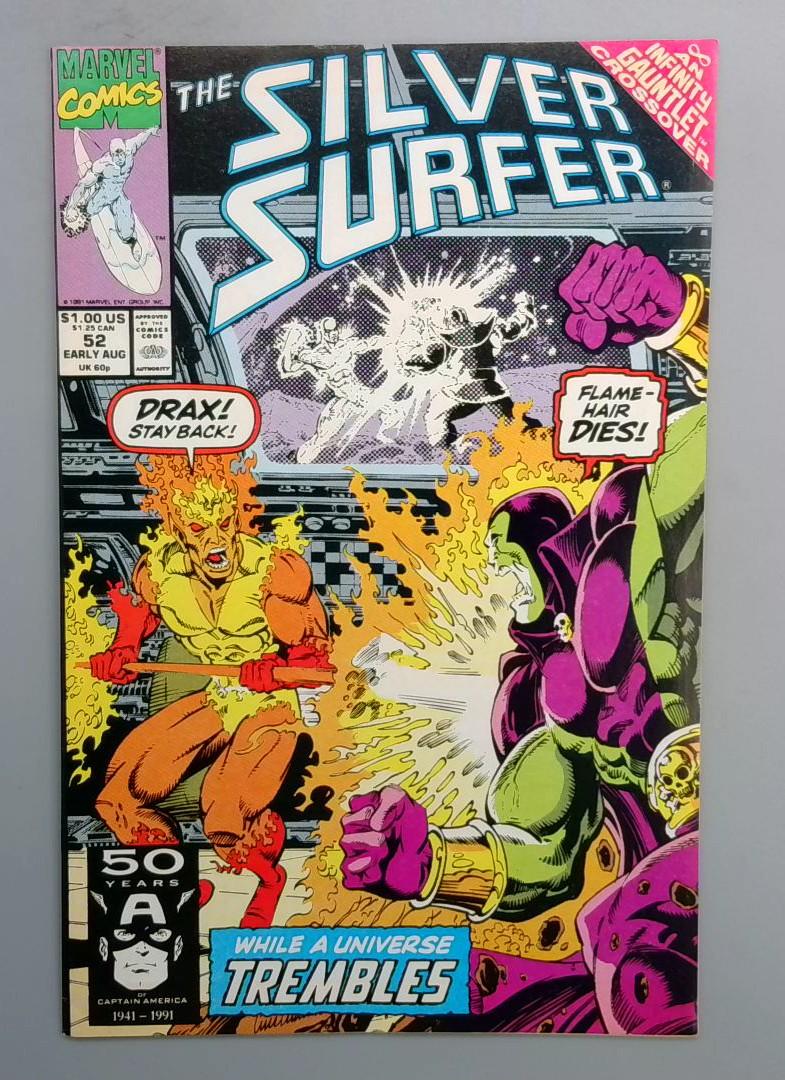 Silver Surfer #52 NM- Drax, Fire-Lord Marvel 1991 JR1