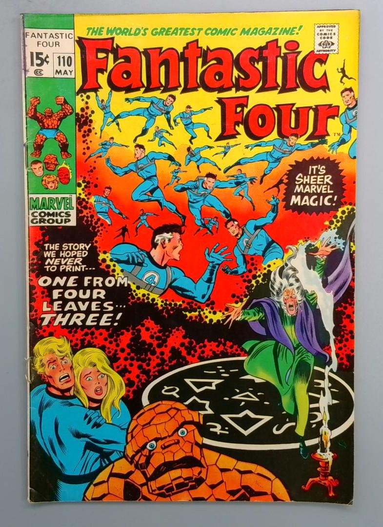 FANTASTIC FOUR #110 Agatha Harkness Bottom Staple Detached Marvel 1971
