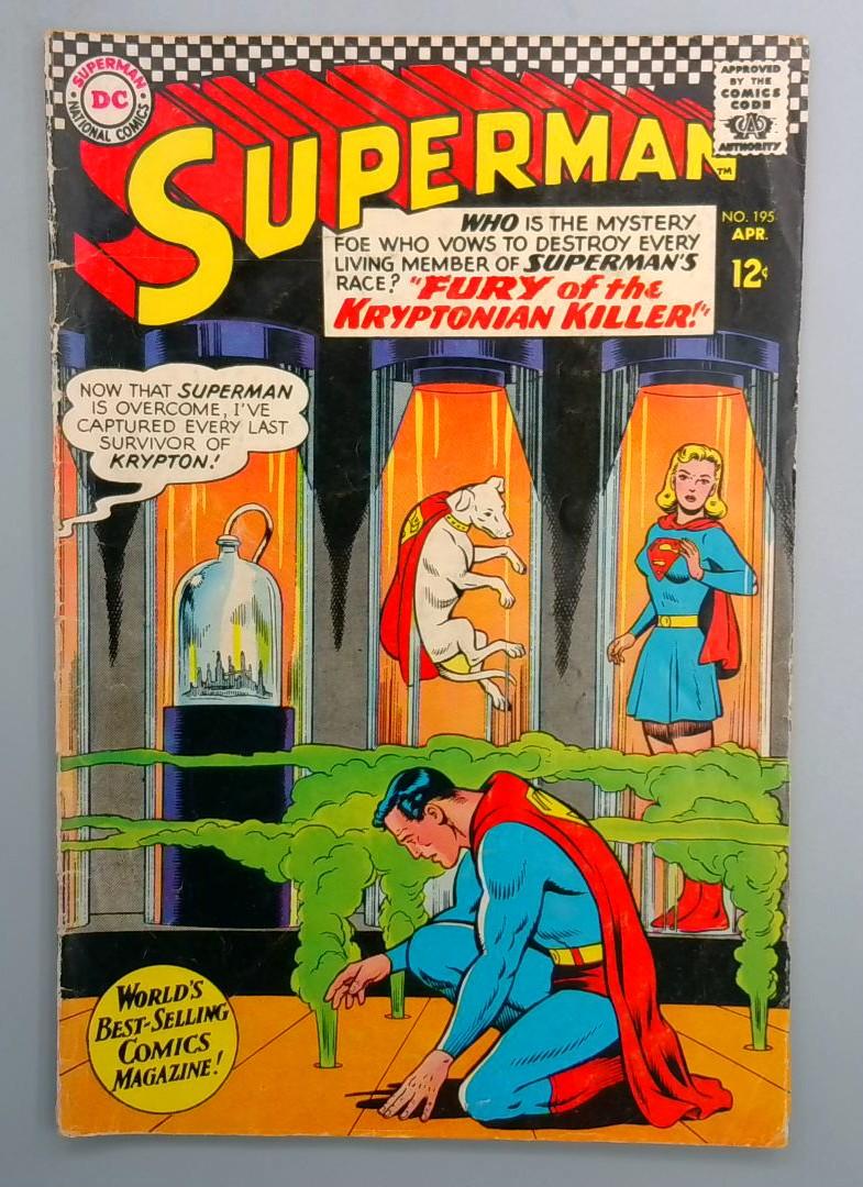 Superman #195 Krypto, Supergirl VG DC 1967