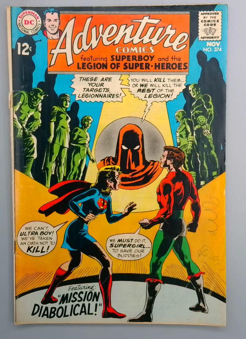 Adventure Comics #374, Detached Bottom Staple DC Comics, November 1968