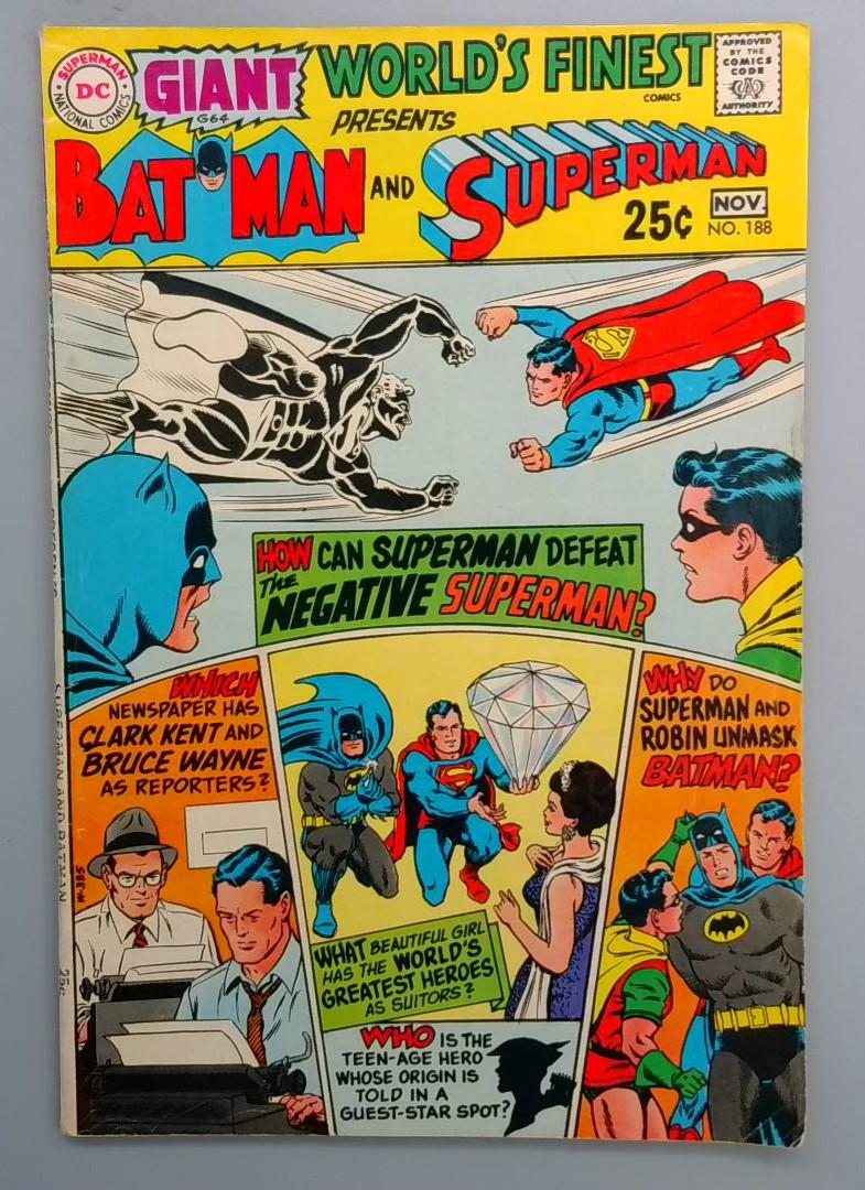World's Finest Comics #188 VG/FN GIANT DC 1969