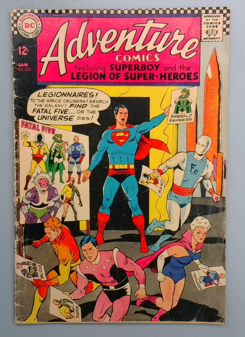 Adventure Comics #352, VG- 1st Fatal Five DC Comics, 1967