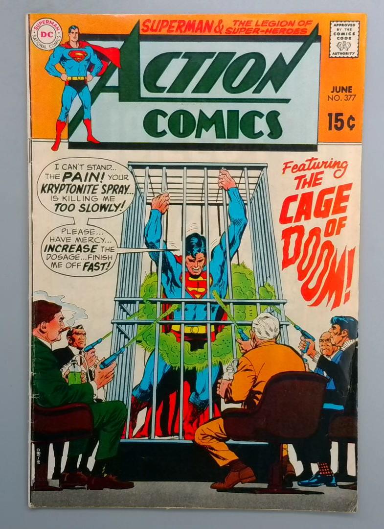 Action Comics #377 VG+ Legion Of Super Heroes run begins DC 1969
