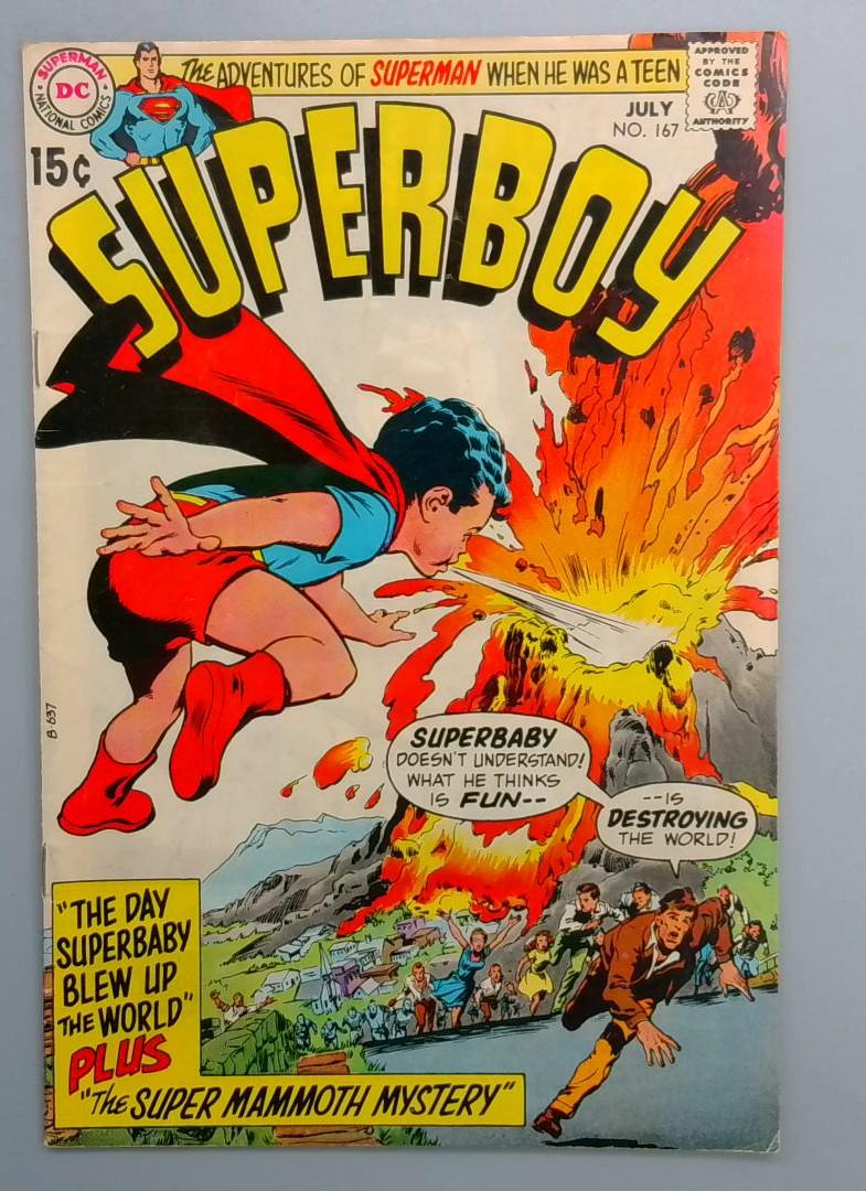 Superboy #167, VG DC Comics, July 1970