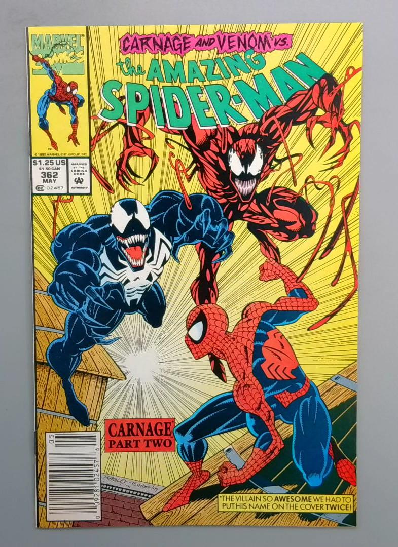 Amazing Spider-Man #362 NM 2nd Carnage, NEWSSTAND Marvel 1992
