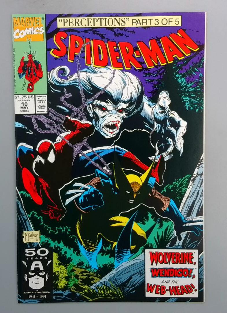 Spider-Man #10 NM Wolverine, Wendigo Marvel 1991