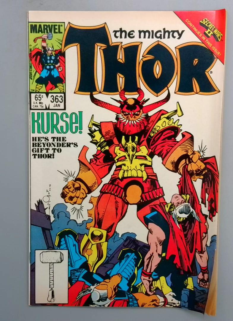 Thor #363 Thor is transformed into a frog DIRECT EDITION Marvel 1986