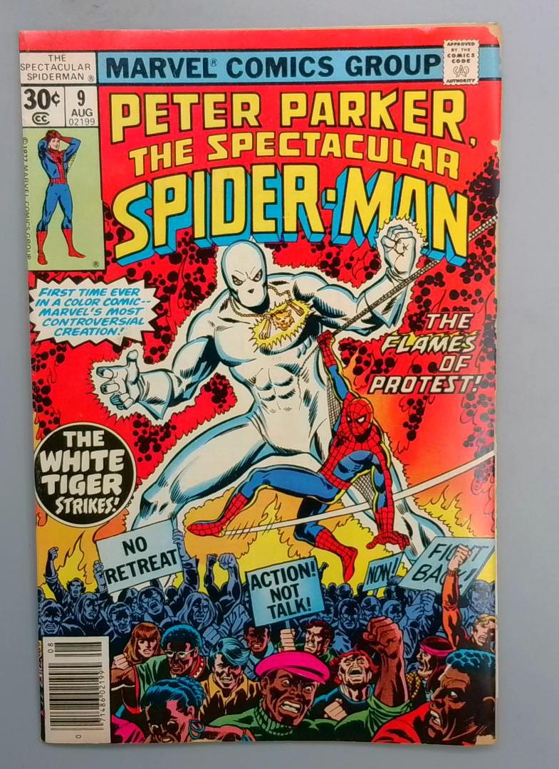 Spectacular Spider-Man #9 VG+ 1st White Tiger in Comics Marvel 1977