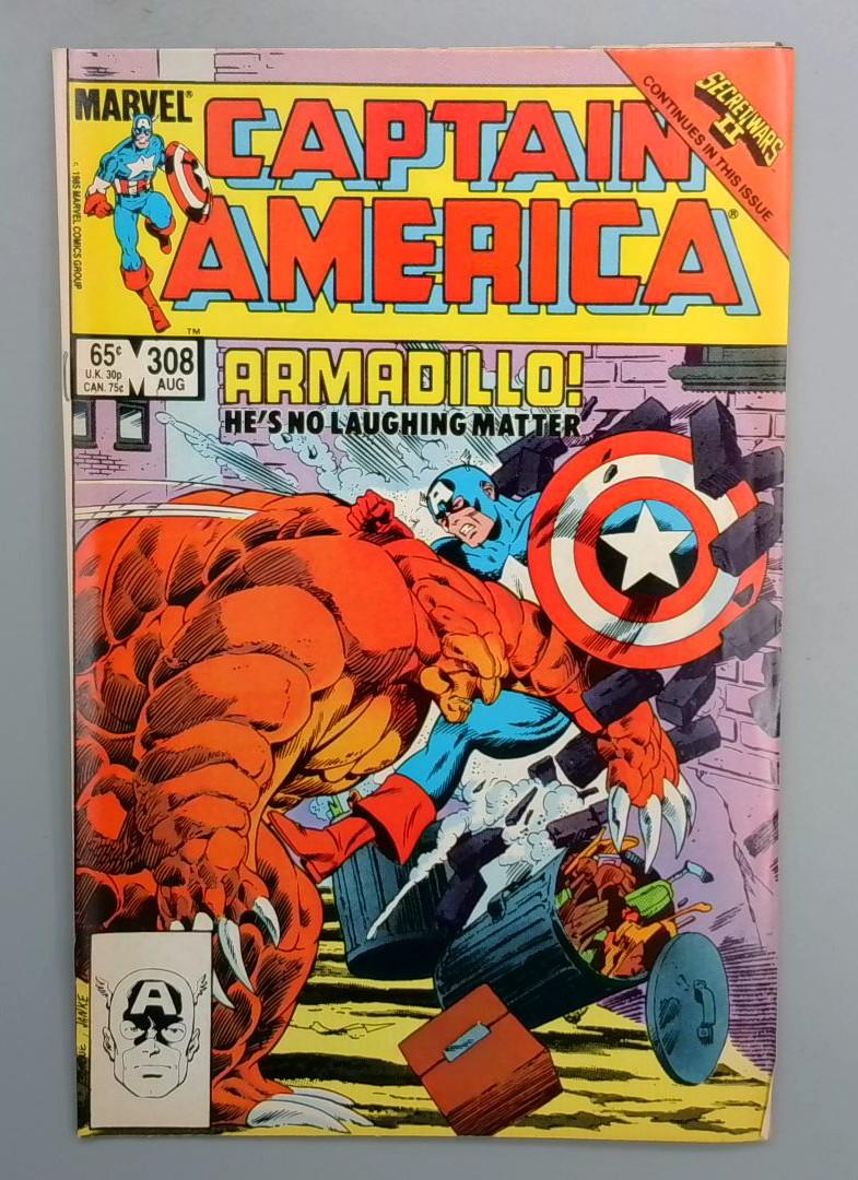 Captain America 308 VF+ 1st Armadillo Marvel 1985