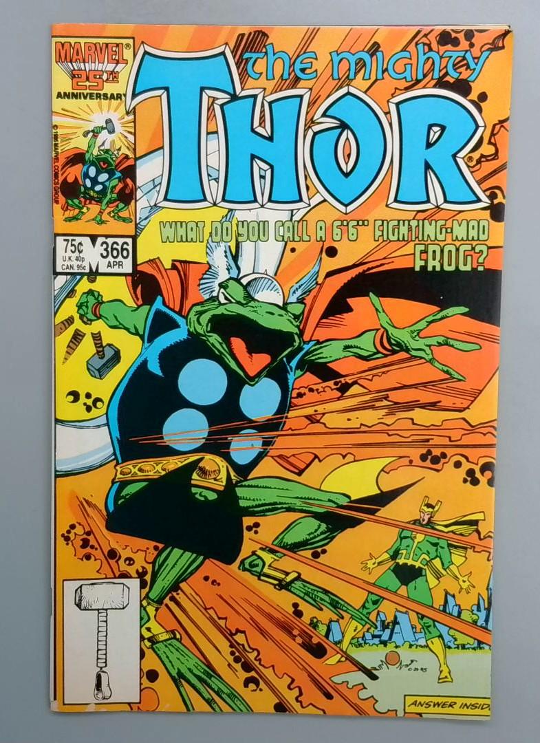 Thor #366 1st Cover Appearance of Throg Marvel 1986