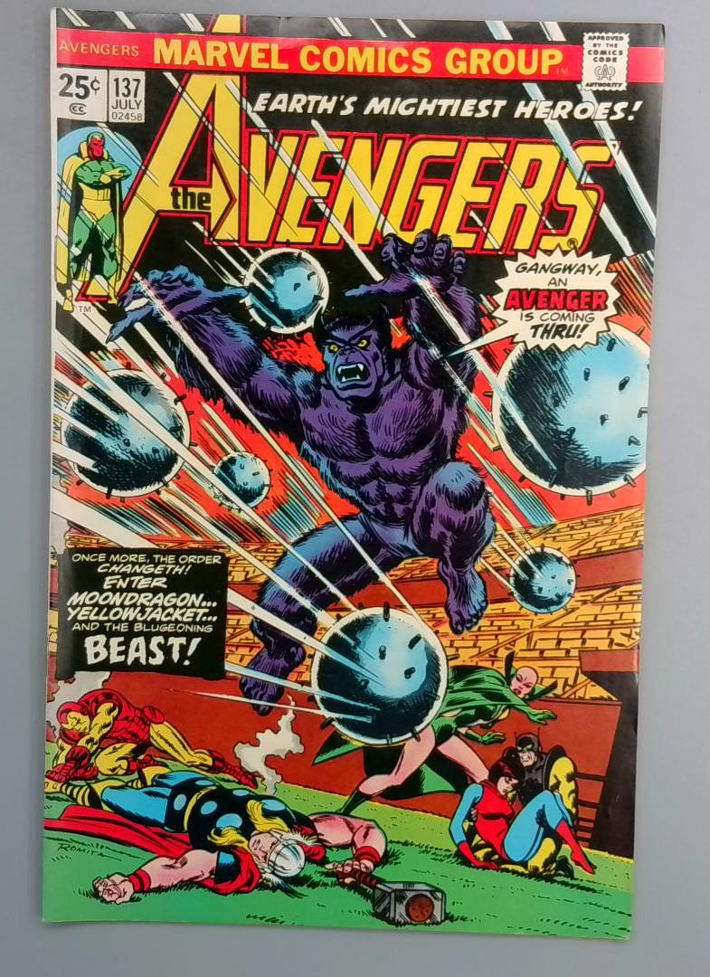 Avengers #137 VF- Beast & Moondragon Join Avengers Marvel 1975 SN1