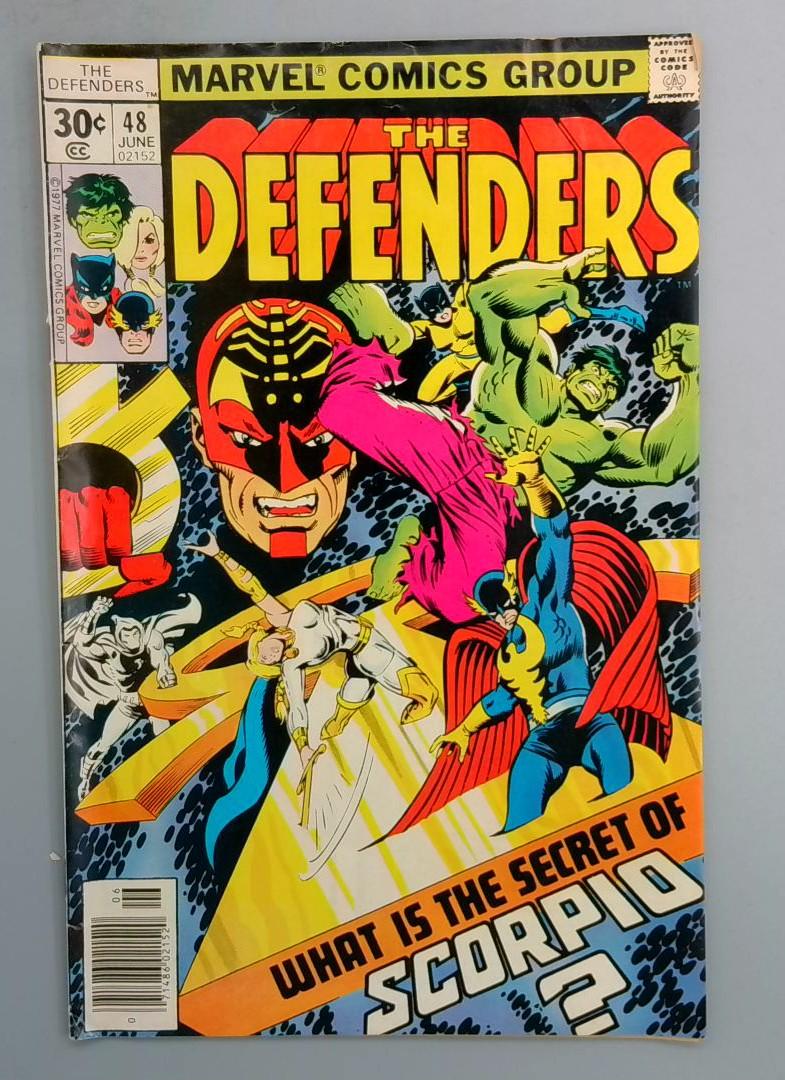DEFENDERS #48 Early Moon Knight Scorpio Marvel 1977 SN1