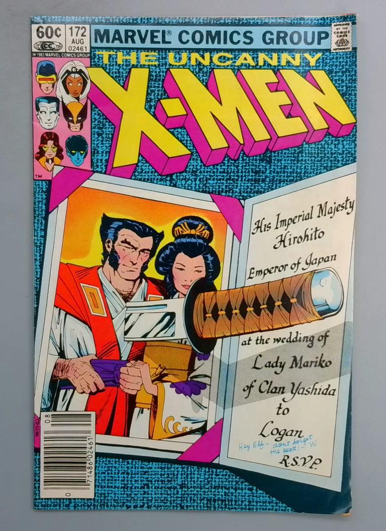 UNCANNY X-MEN #172B Wolverine Wedding NEWSSTAND Marvel 1983 SN1