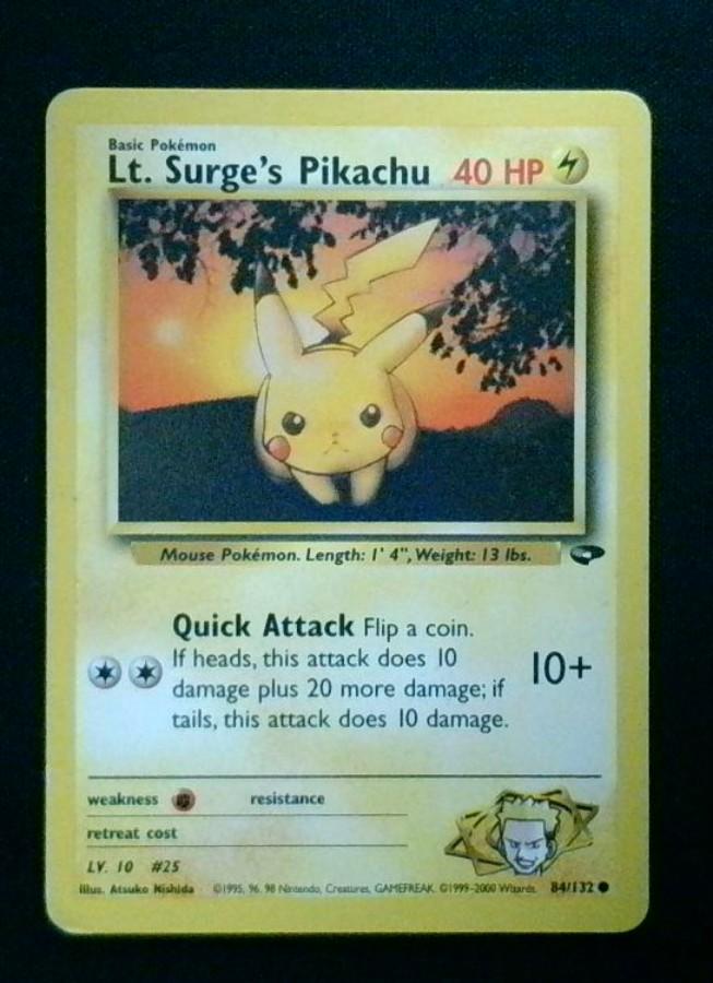 Lt. Surge's Pikachu - Base Set - 84/132 - Common - 1999