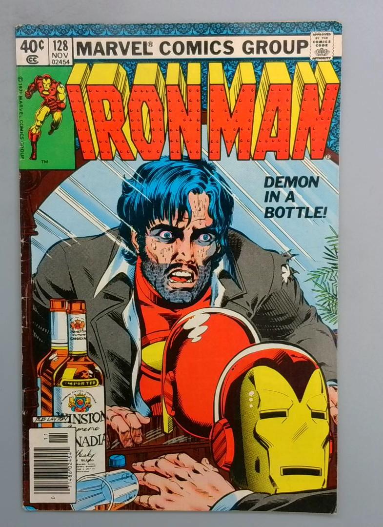 Iron Man #128 VG/FN Classic Demon in a Bottle NEWSSTAND Marvel 1979 SN1