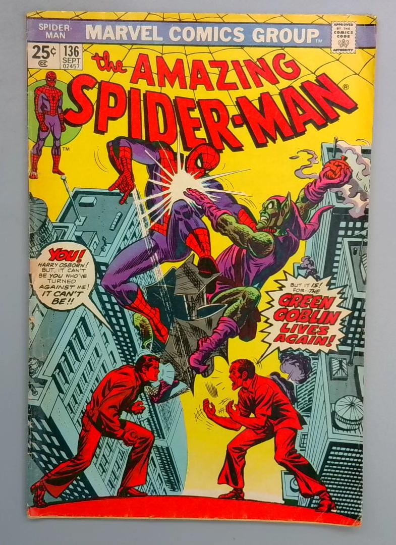 Amazing Spider-Man #136, VG 1st Green Goblin II Marvel, 1974 SN1