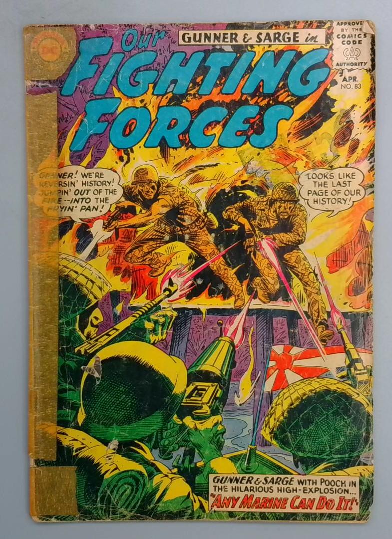 OUR FIGHTING FORCES #83 DC 1964 Tape on cover SN1
