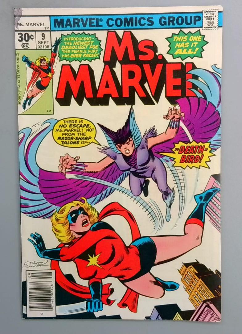 MS. MARVEL #9 VF 1st Deathbird (Cal''syee Neramani) Marvel 1977 SN1