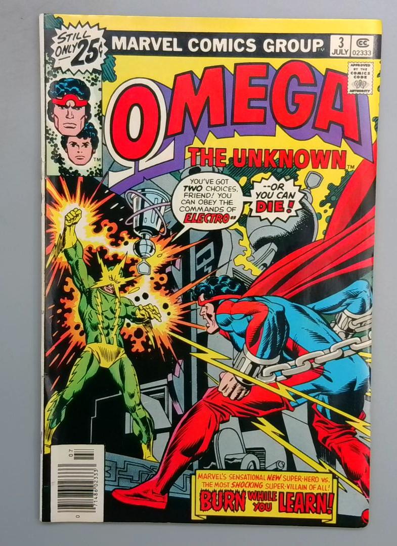 OMEGA THE UNKNOWN #3 FN Marvel 1976 SN1