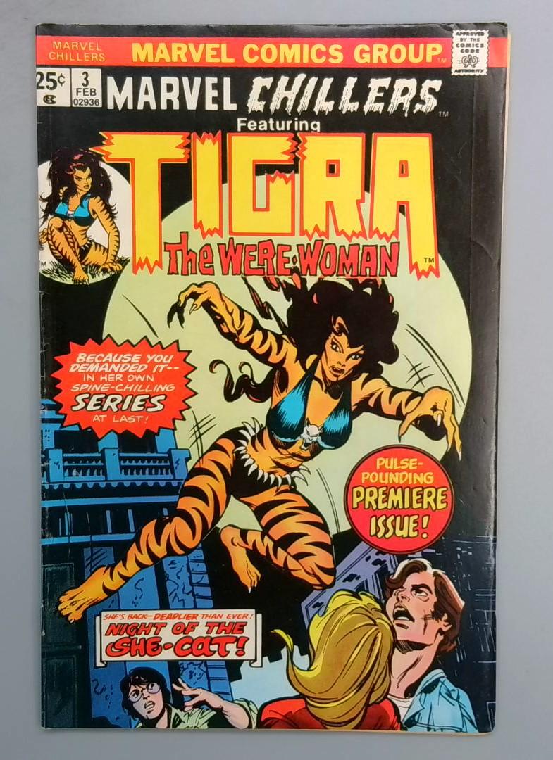 Marvel Chillers #3 FN Origin of Tigra Marvel 1976 SN1