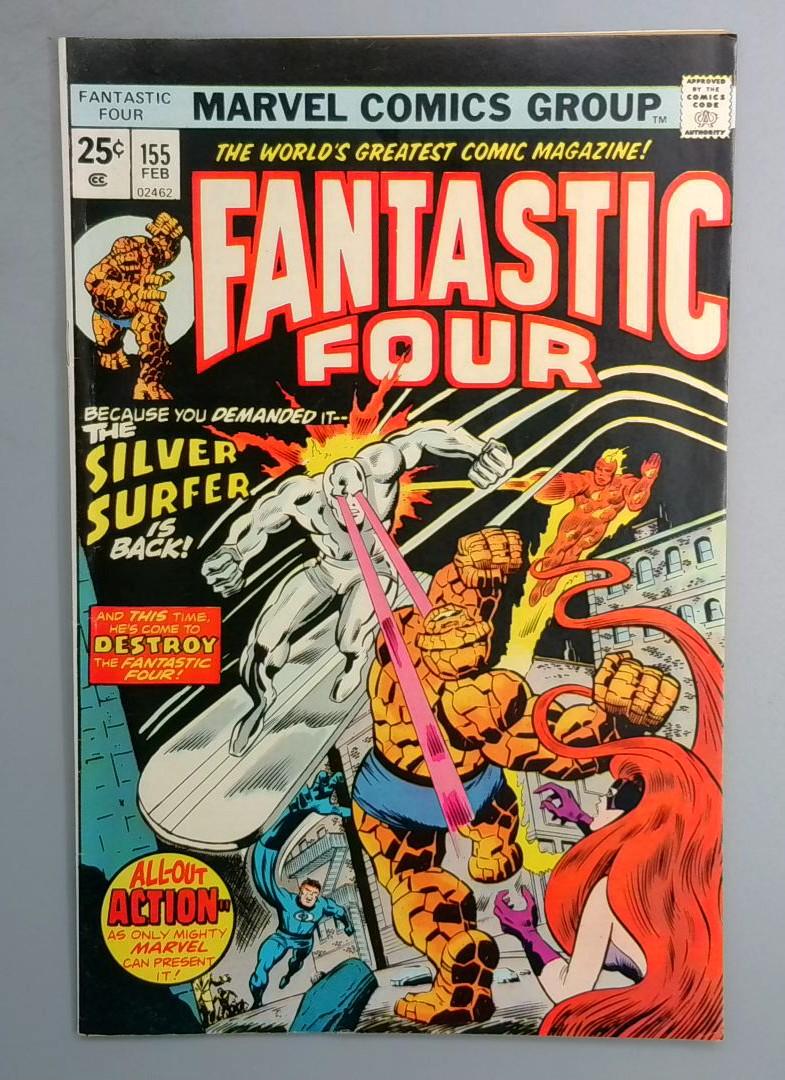 Fantastic Four #155 FN/VF Silver Surfer Marvel Comics 1975 SN1
