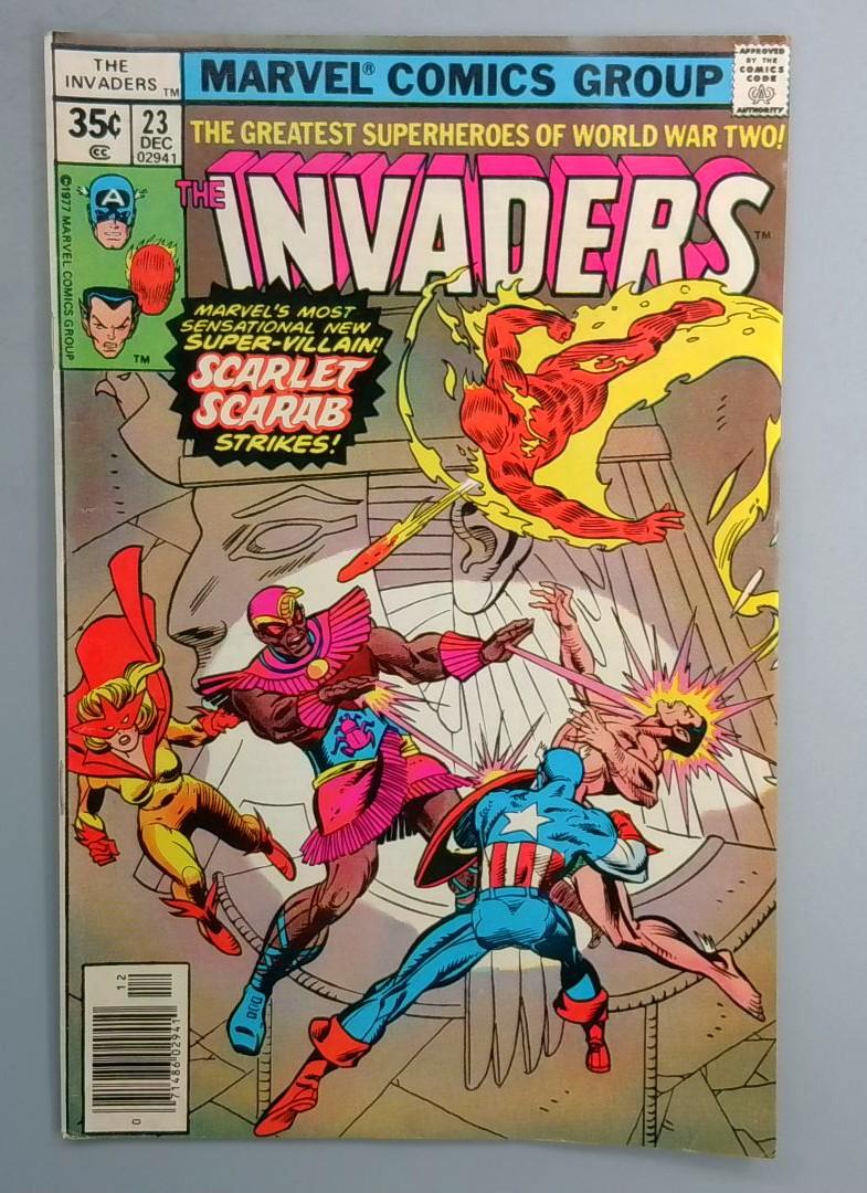 Invaders #23 1st Scarlet Scarab (Abdul Faoul) Marvel 1977 SN1