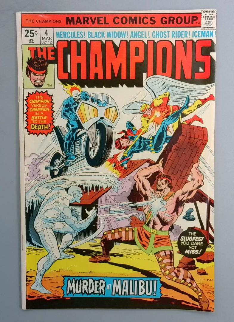 Champions #4 Classic Team Battle Cover Marvel 1976 SN1