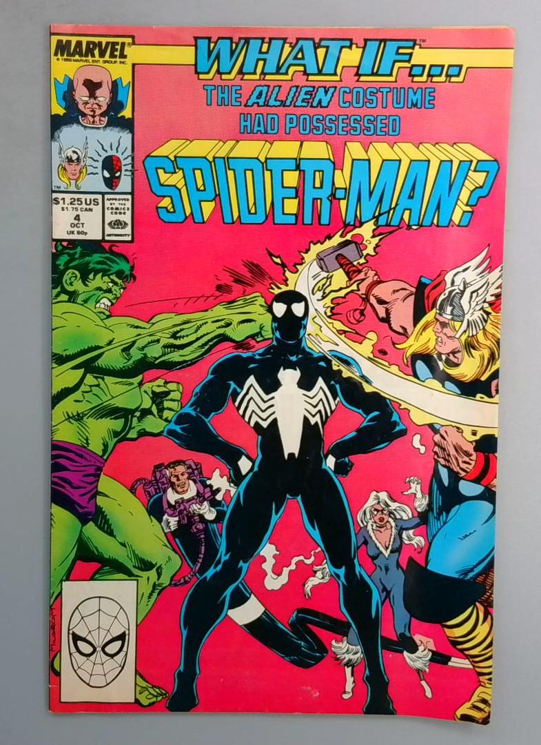 WHAT IF...? #4 Spidey Black Suit Marvel 1989 LN1