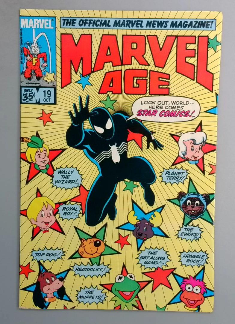 MARVEL AGE #19 Cover art featuring the black Spider-Man suit Marvel 1984 LN1
