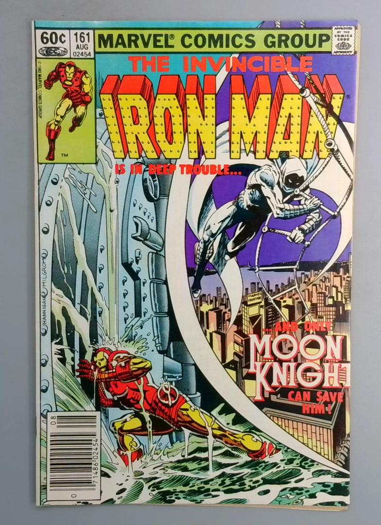 Iron Man #161 NEWSSTAND Moon Knight Marvel 1982 SN2