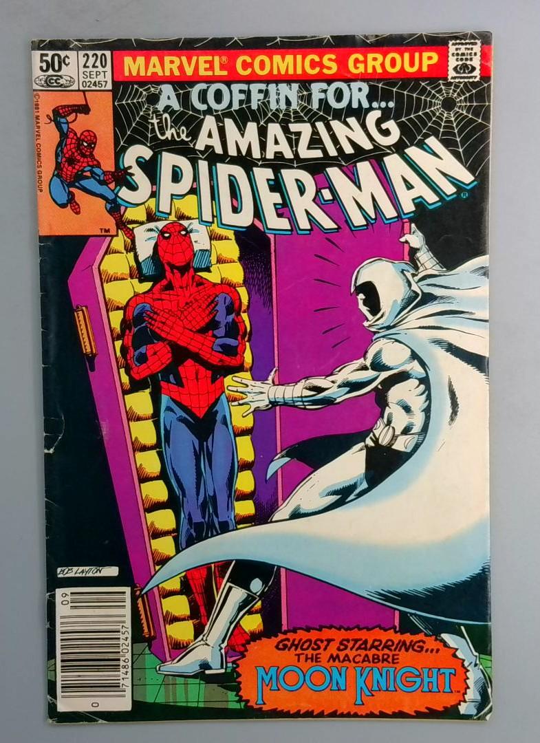 Amazing Spider-Man #220 VG Moon Knight Newsstand Marvel 1980