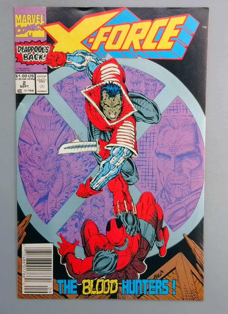 X-Force #2 2nd Deadpool, Newsstand Marvel, 1991