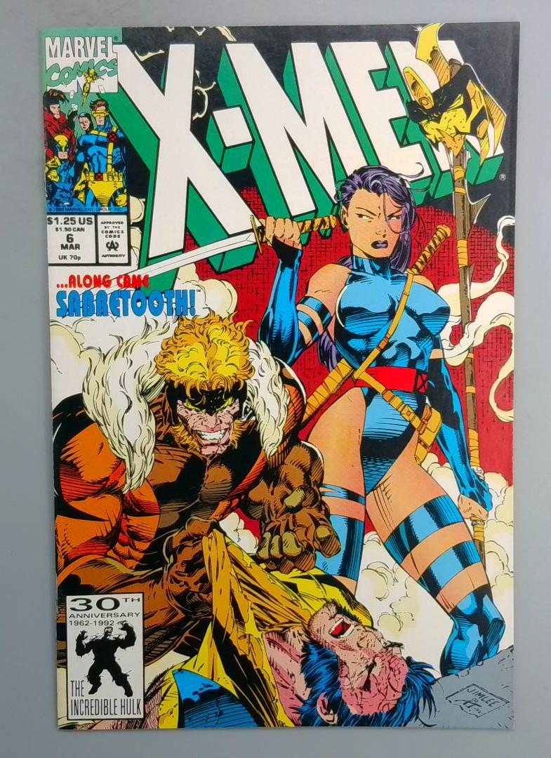 X-Men #6, NM Jim Lee, Sabretooth Marvel, 1992 FE1