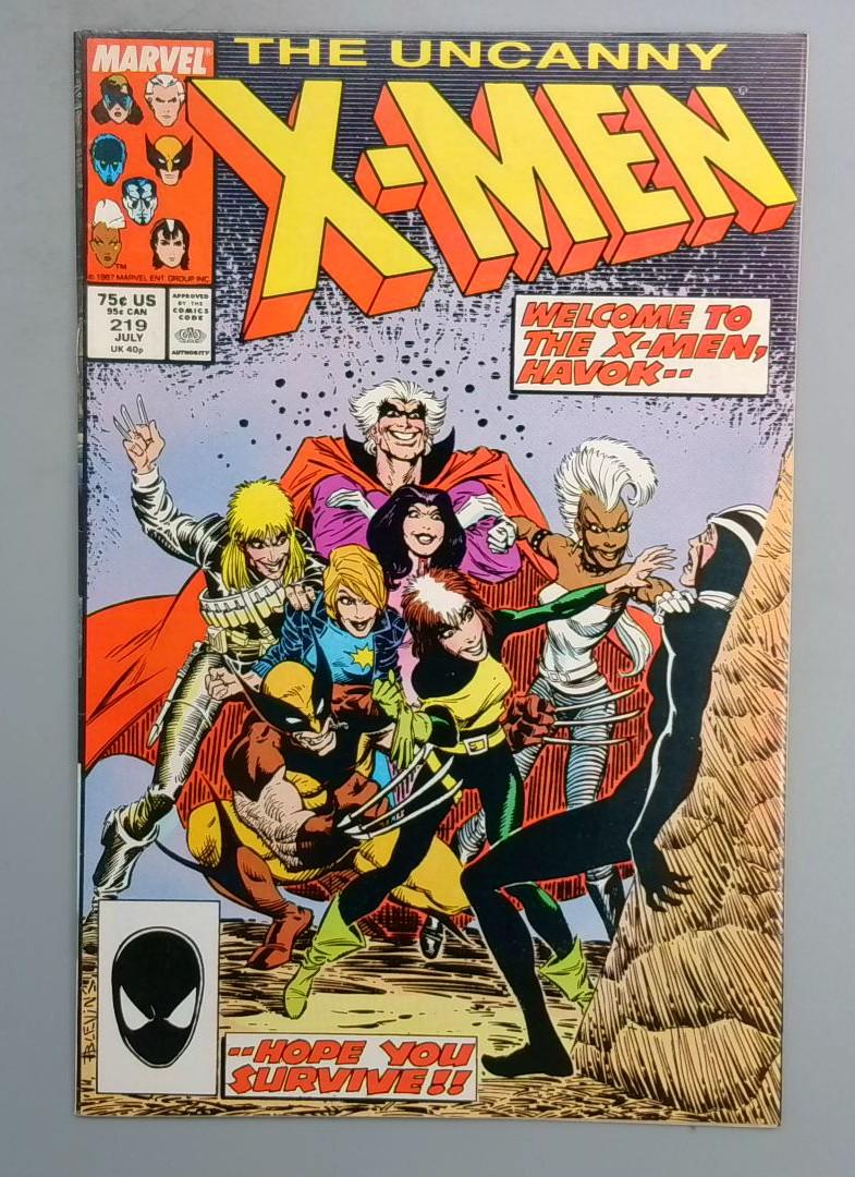 Uncanny X-Men #219 NM- Havok re-joins DIRECT EDITION Marvel 1987 JR1