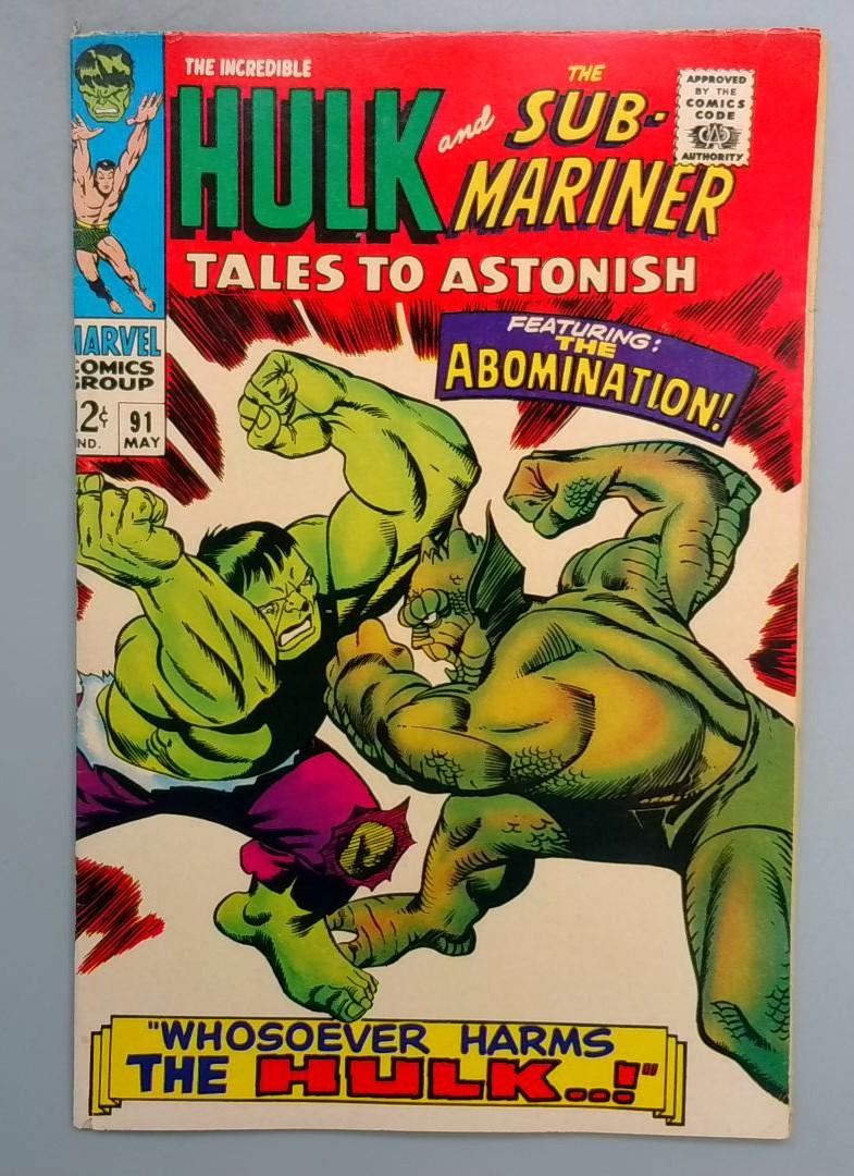 Tales to Astonish #91 FN 2nd ABOMINATION Marvel Comics 1967 JR1