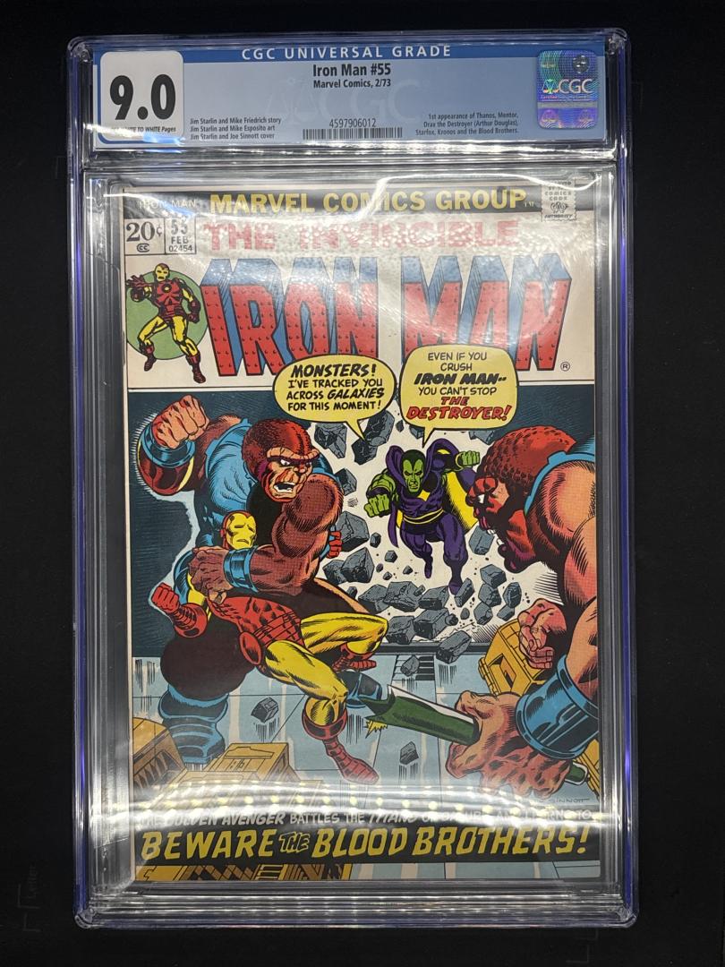 Iron Man #55, CGC 9.0, 1st APP of Thanos Marvel, 1973