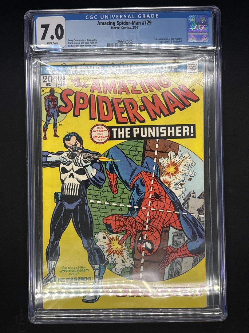 Amazing Spider-Man #129, CGC 7.0, 1st APP of Punisher Marvel, 1974