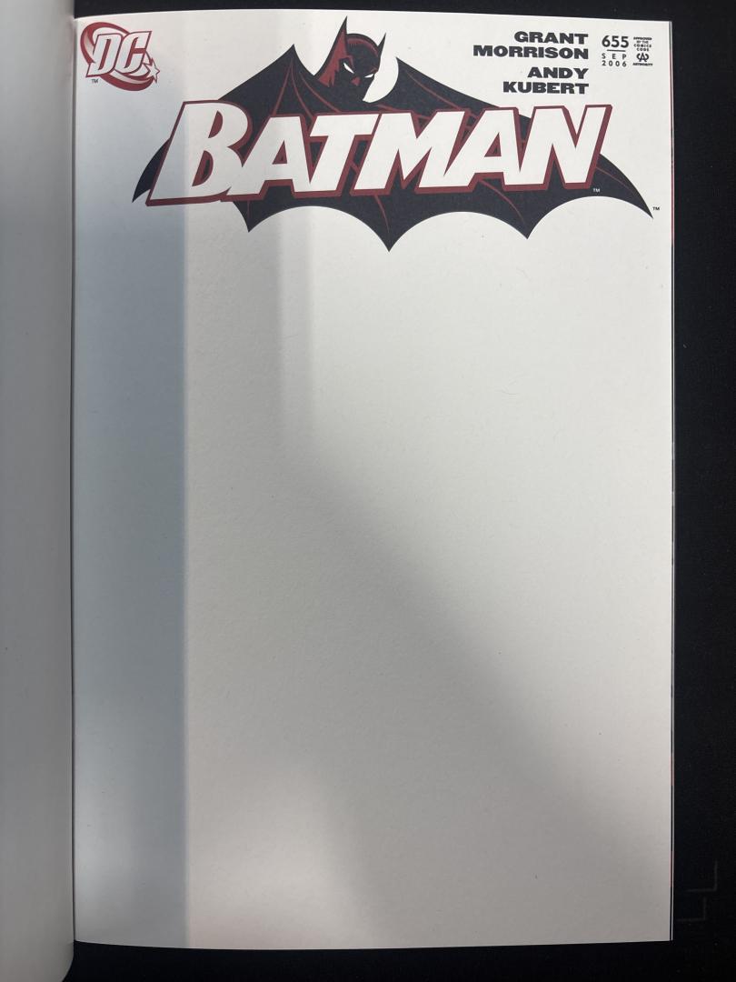 Batman #655, NM Blank Cover DC Comics, 2025