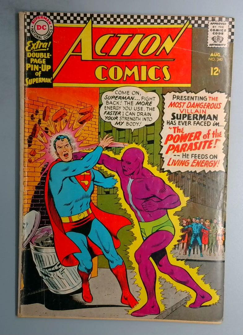 Action Comics #340, VG+ 1st Parasite (Pinup Included) DC Comics, 1965