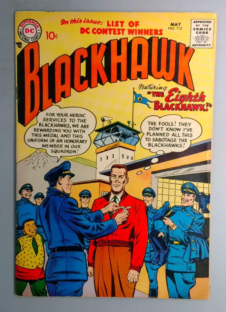 Blackhawk #112, FN+ The Crimson Vultures DC Comics, 1957 BW1