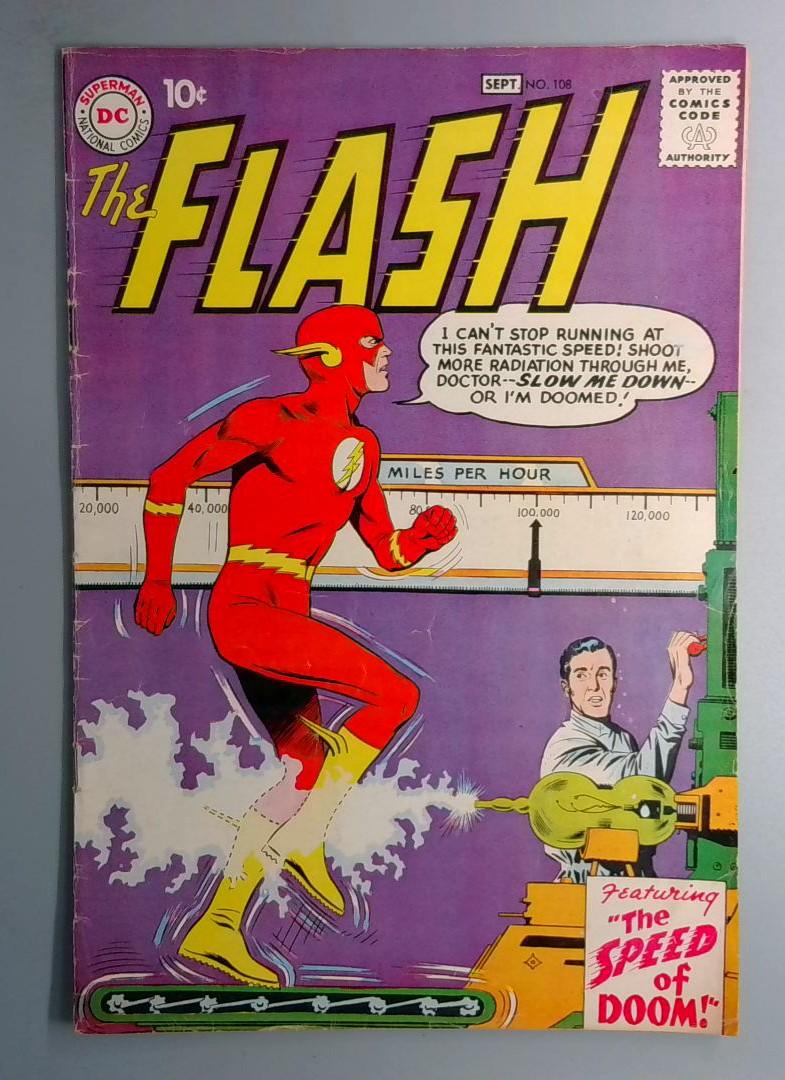 Flash #108 VG+ 🔥🔑 3rd Appearance of Gorilla Grodd DC 1959 BW1
