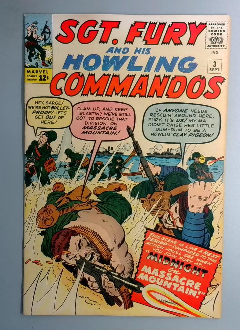 Sgt Fury & His Howling Commandos #3 VF 3rd Nick Fury App Marvel 1963 BW1