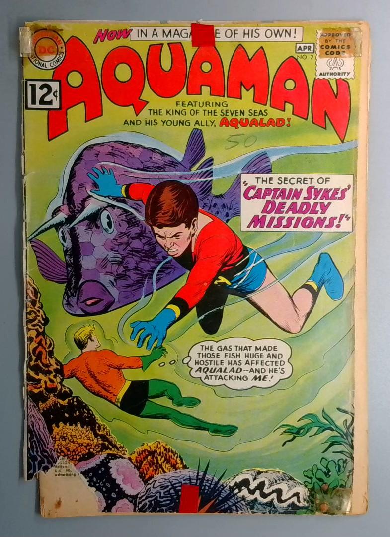 Aquaman #2 FAIR 1st and Only Captain Sykes (SEE PICS) DC 1962 BW1