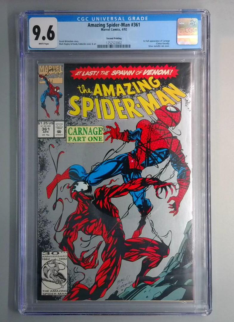 AMAZING SPIDER-MAN #361 2nd Print 9.6 CGC 1st App of Carnage Marvel 1992