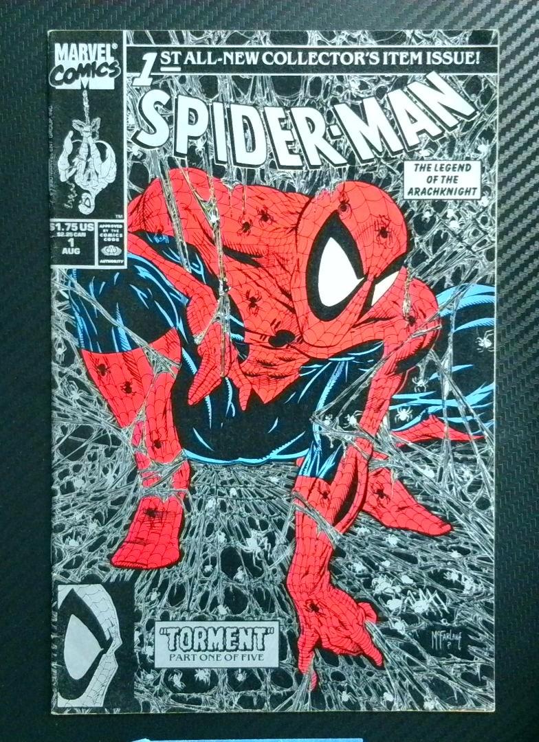 SPIDER-MAN #1C Silver Cover VF- DIRECT EDITION Marvel 1990